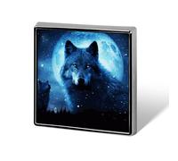 Épinglette carrée en forme de loups pour femme - Boutons et épingles en métal - Jolie broche rétro pour sac à dos - Accessoire de fête de mariage