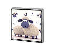 Épinglette carrée en forme de mouton pour femme - Boutons et épingles en métal - Jolie broche rétro pour sac à dos - Accessoire de fête de mariage