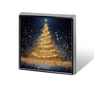 Épinglette carrée en forme de sapin de Noël doré pailleté pour femme, boutons et épingles en métal, jolie broche rétro pour sac, chapeau, sac à dos, cravate, costume, accessoire de fête de mariage