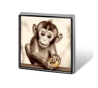 Épinglette carrée en forme de singe mignon pour femme - Boutons et épingles en métal - Jolie broche rétro - Pour sac à dos, cravate, costume, fête de mariage