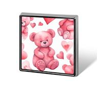 Épinglette carrée en forme d'ours de pêche pour femme - Boutons et épingles en métal - Jolie broche rétro pour sac à dos - Accessoire de fête de mariage