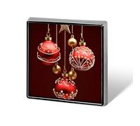 Épinglette carrée en métal avec boules de Noël et cloches pour femme, accessoire de fête de mariage