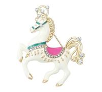 Épinglette cheval de dessin animé élégant pour femmes et filles amateurs de mode Les broches uniques Accessoires pour un usage quotidien comme cadeau d'anniversaire, taille unique, comme décrit