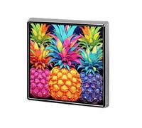Épinglette colorée en forme d'ananas tendance pour homme et femme pour sac à dos - Broche amusante en métal pour sac à dos - Carrée
