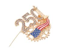 Épinglette Commémorative 1776-2026 en Alliage, Style Patriotique | Célébration du 250e Anniversaire, Défilés et Fêtes Nationales, Détails Cristal et Émail Précis