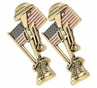 Épinglette commémorative en alliage faite à la main pour soldat, revers ou chapeau, badge commémoratif militaire vétéran, broche drapeau patriotique, taille unique, Métal