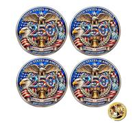 Épinglette commémorative en émail pour 250e anniversaire des États-Unis, 1776-2026 - Broche patriote historique pour Noël, fête des patriotes et vétérans, 3 x 3 cm, Plastique