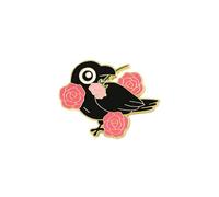 Épinglette corbeau sophistiquée à la mode avec des motifs d'huile qui coule - Accessoire contrasté pour les fournitures de fête, les costumes - Broche en alliage, taille unique, Comme décrit