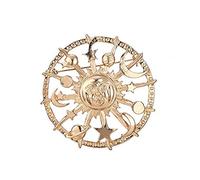 Épinglette Cosmique Ronde À La Mode Étoile Dorée Lune Pour Soleil Galaxies Gouvernail Broche En Étain Et Émail Pour Adulte D'épingle En Émail