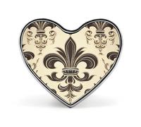 Épinglette de chevalier en forme de fleur de lys et de manteau, jolie broche personnalisée en forme de cœur en alliage d'aluminium, broche tendance exquise pour chapeau, sac, costume, cravate