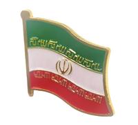 Épinglette de collection sur le thème de l'Iran avec base en métal robuste et cristaux transparents motif drapeau pour offrir une broche traditionnelle, One Size, Comme décrit