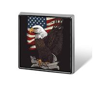 Épinglette de costume d'aigle patriotique des États-Unis pour homme et femme pour sac à dos, chapeau amusant - Broche personnalisée en métal - Boutons et épingles fantaisie (carré)