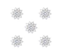 Épinglette de revers 2 cm avec strass transparents en forme de fleur pour femme et fille, 2x2cm, Plastique, comme description