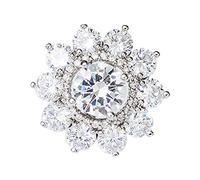 Épinglette de revers 2 cm avec strass transparents en forme de fleur pour femme et fille, 2x2cm, Plastique, comme description
