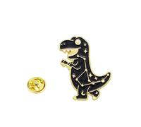 Épinglette de revers de constellations d'animaux de dessin animé noir dinosaure badge sac à dos vêtements ornement pour tenue décontractée et fête broche mignonne, taille unique, Comme décrit