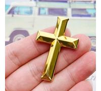 Épinglette de revers en croix dorée, broche religieuse chrétienne classique, badge métallique minimaliste convenant aux hommes et aux femmes, cadeau parfait pour Pâques et la Fête des Pères, convenant