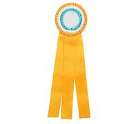 Épinglette de ruban à rosette généreuse, médaille du gagnant, trophée de classe, ruban de luxe résistant à la décoloration pour cérémonie sportive scolaire, décoration de (Jaune)