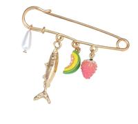 Épinglette de sécurité avec alliage mettant en vedette fraise, A | Décoration de poitrine en alliage, petits fruits, fraise, melon et poisson, parfait pour un usage quotidien et des