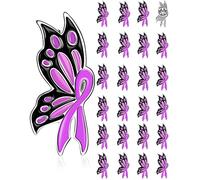 Épinglette de sensibilisation à la violence domestique - Papillon violet - Broche en forme de ruban de sensibilisation à la violence domestique - Broche en émail - Métal - Pierre dorée, Métal,