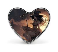 Épinglette de sorcière personnalisée en alliage d'aluminium avec motif cœur exquis pour sac à dos, chapeau, costume, veste