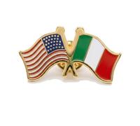 Épinglette drapeau américain et italien - Collection italienne de produits de fierté italienne chez PSILoveItaly fba, 1.25" x .75", Plastique, Sans pierre précieuse