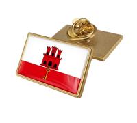 Épinglette Drapeau De Gibraltar - Broche Fantaisie Géométrique Carrée, Bijou Créatif Pour Femme Et Homme, Accessoire De Voyage, Cadeau, Rectangulaire