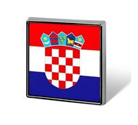 Épinglette Drapeau De La République De Croatie Broche Créative En Forme De Carré De Cercle Cœur Souvenir Patriotique De Style National Accessoire Fantaisie Unisexe