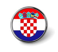 Épinglette Drapeau De La République De Croatie Broche Créative En Forme De Carré De Cercle Cœur Souvenir Patriotique De Style National Accessoire Fantaisie Unisexe