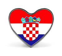 Épinglette Drapeau De La République De Croatie Broche Créative En Forme De Carré De Cercle Cœur Souvenir Patriotique De Style National Accessoire Fantaisie Unisexe