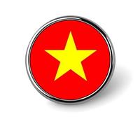 Épinglette drapeau de la République du Vietnam, broche insigne créatif drapeau national carré/cercle/cœur, Patri