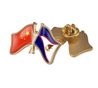 Épinglette Drapeau De L'Amitié Entre La Chine Et Les États-Unis, Samoa - Badges Patriotiques Géométriques, Broche Fantaisie, Carte, Bijoux Créatifs Pour Femmes, Papillon A