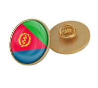Épinglette Drapeau De L'Érythrée - Broche Carrée En Cristal Avec Imprimé Drapeau National Créatif, Accessoire Souvenir Fantaisie De Style National Patriotique Pour Unisexe Rond