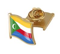 Épinglette Drapeau Des Comores - Broche Fantaisie Géométrique Carrée, Bijou Créatif Pour Femme Et Homme, Accessoire De Voyage, Cadeau De Fête