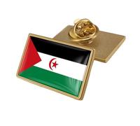 Épinglette Drapeau Du Sahara Occidental - Broche Fantaisie Géométrique Carrée, Bijou Créatif Pour Femme Et Homme, Accessoire De Voyage, Cadeau, Rectangulaire
