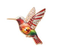 Épinglette élégante en forme d'oiseau, revêtement vibrant antirouille, idéale pour un usage quotidien, accessoire colibri, One Size, Comme décrit
