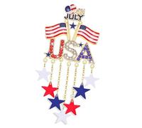Épinglette élégante sur le thème américain de juillet avec breloques en forme d'étoile pendante, broche patriotique, bijoux pour hommes et femmes, broche patriotique américaine