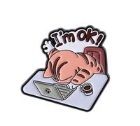 Épinglette émaillée à thème chat drôle accessoire de vêtements en alliage pour les fêtes à porter chaque jour des événements et des robes créatives bijoux à thème animaux, One Size, Comme décrit