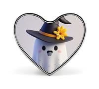 Épinglette en alliage d'aluminium personnalisée en forme de chapeau de sorcière fantôme - Broche exquise en forme de cœur - Mini broche classique pour sac à dos, chapeau, costume, veste