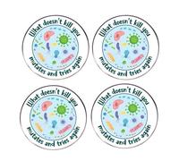 Épinglette en émail avec 4 mutations de virus, « What doesn't kill you mute and try again », badge en alliage de sensibilisation à la prévention des virus, accessoire pour vêtements, sac à dos, sac à