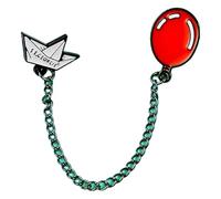 Épinglette en émail avec ballon rouge et bateau en papier