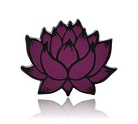 Épinglette en émail rigide en forme de fleur de lotus, Fer Fer à repasser Émail, Sans pierres précieuses - Grès - Sans pierres précieuses