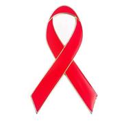 Épinglette en émail rouge pour sensibilisation au VIH/sida/toxicomanie 2,5 x 4 cm, 2.5*4cm, Métal, Sans pierre précieuse