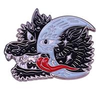 Épinglette en émail Yin Yang - Motif animaux sauvages - Style gothique, Klein, Métal non précieux