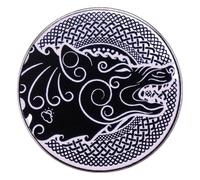 Épinglette en émail Yin Yang - Motif animaux sauvages - Style gothique, Klein, Métal non précieux
