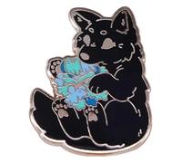 Épinglette en émail Yin Yang - Motif animaux sauvages - Style gothique, Klein, Métal non précieux