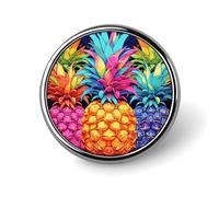 Épinglette en forme d'ananas coloré - Broche ronde tendance - Épingles à boutons en alliage émaillé - Pour chapeaux, chemises, vêtements, sacs