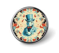 Épinglette en forme de lapin magicien - Broche tendance et exquise - Personnalisable - Unique - Jolie broche ronde en métal pour sac à dos, sacs, veste