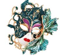 Épinglette en forme de masque émaillée faite à la main Accessoires de bijoux inspirés ethnique Matériaux Kirsite Design contemporain Cadeau de bijoux inspiré par le patrimoine culturel, taille unique