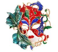 Épinglette en forme de masque émaillée faite à la main Accessoires de bijoux inspirés ethnique Matériaux Kirsite Design contemporain Cadeau de bijoux inspiré par le patrimoine culturel, taille unique