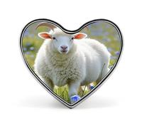 Épinglette en forme de mouton - Jolie broche personnalisée en forme de cœur - Broche en alliage d'aluminium - Broche tendance exquise pour chapeau, sac, costume, cravate, accessoires de mariage